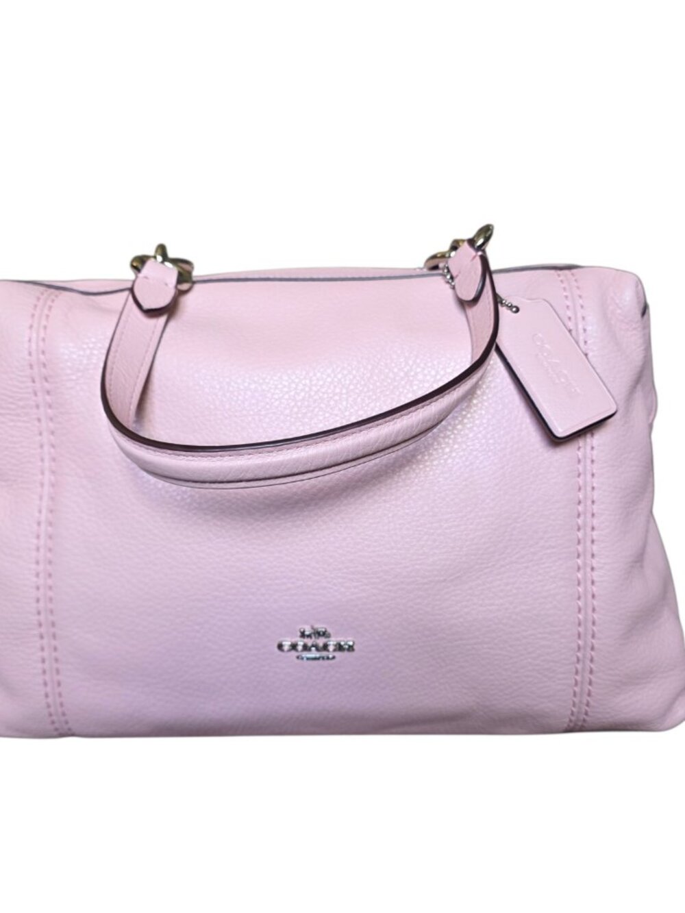 Coach Lenox Satchel Blush Pink Pebble Leather Crossbody Bag F59325 NWT - Picture 15 of 16